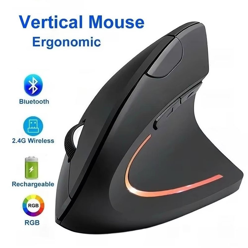 Gaming Keyboard Ergonomics - Ergonomik Olarak Uyumlu Dikey Fare 2.4GHz