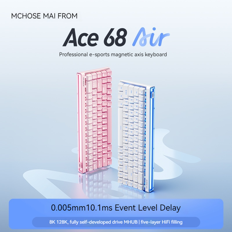 Gaming Keyboard Mechanical - Mchose Ace68 Air Manyetik Eksenli Mekanik