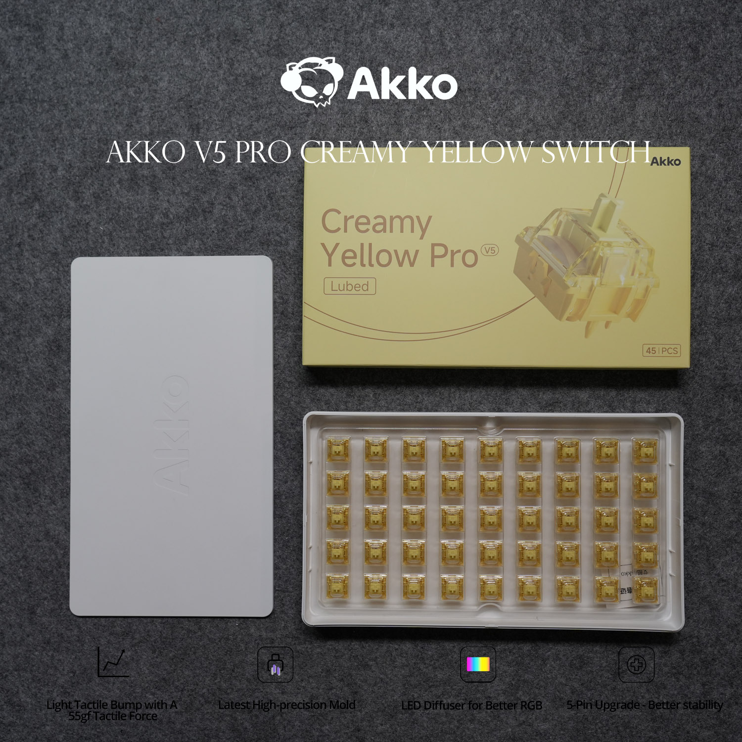 Keyboard Lube Kit - Akko V5 Pro Krem Sarı Anahtarı