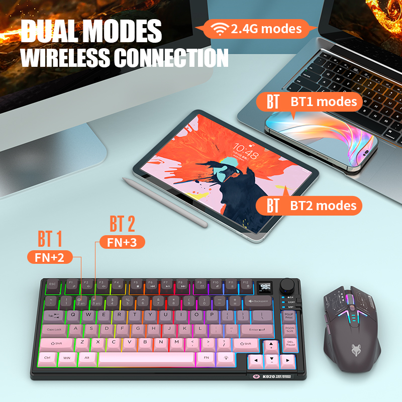Çift Modlu 2.4G Bluetooth Kabl - Gaming Keyboard Mouse Combo incelemesi ve fiyatı