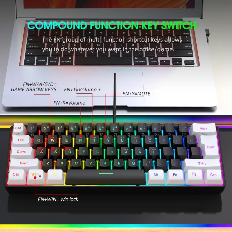 Klavye ve Fare %60 Bilgisayar  - Gaming Keyboard Mouse Combo incelemesi ve fiyatı