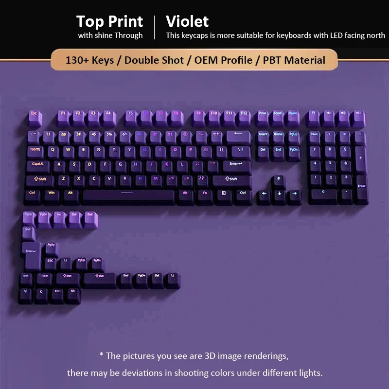 Özel Gradyan Mor OEM Profil Üs - Gaming Keyboard Top incelemesi ve fiyatı