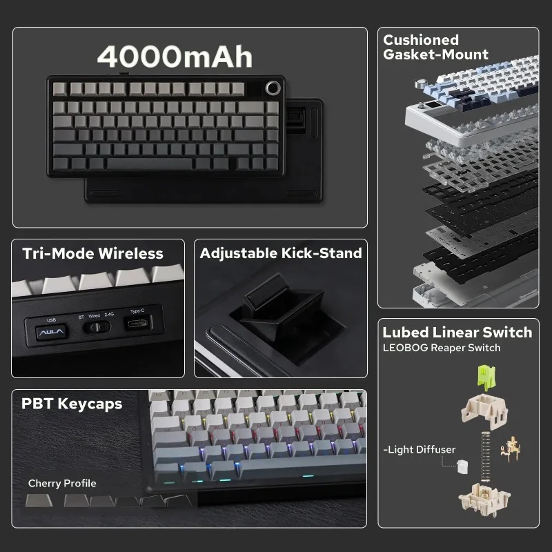 AULA F75 Max Mekanik Klavye %7 - Gaming Keyboard Ergo incelemesi ve fiyatı